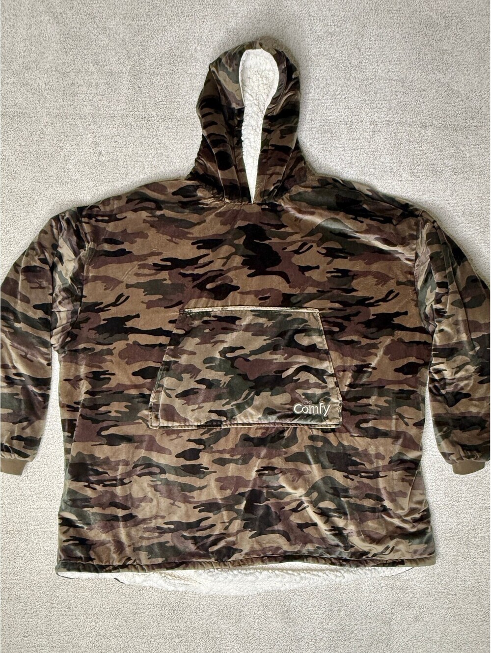 The Comfy Original Camo Oversized Sherpa Blanket Hoodie One Size Camouflage